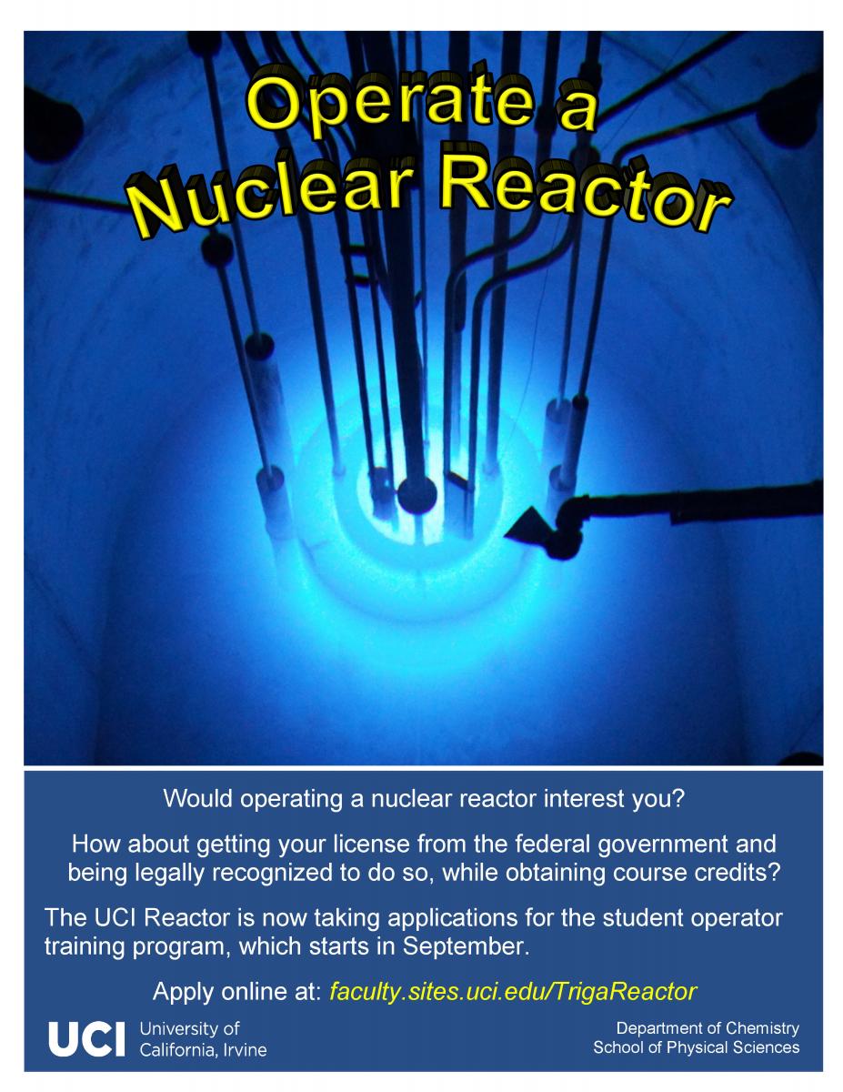 Student Nuclear Reactor Operator Training Program | UCI Department Of ...